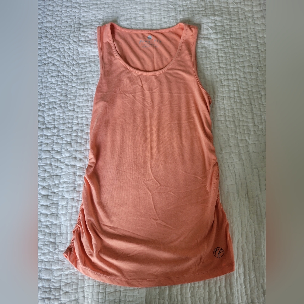Free Fly Performance Bamboo Apparel Women's Size Medium Coral Ruched Tank Top